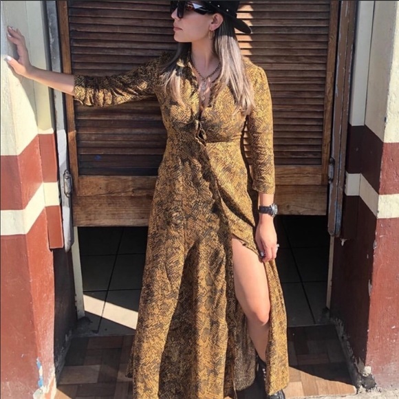 ZARA PYTHON SNAKE PRINT SHIRT DRESS - Picture 3 of 3